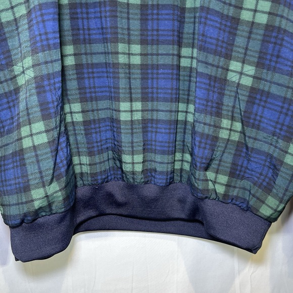 Vintage Golf Windbreaker Jacket Mens Large Blue Blackwatch Plaid 90s Winner Mate - Picture 2 of 7